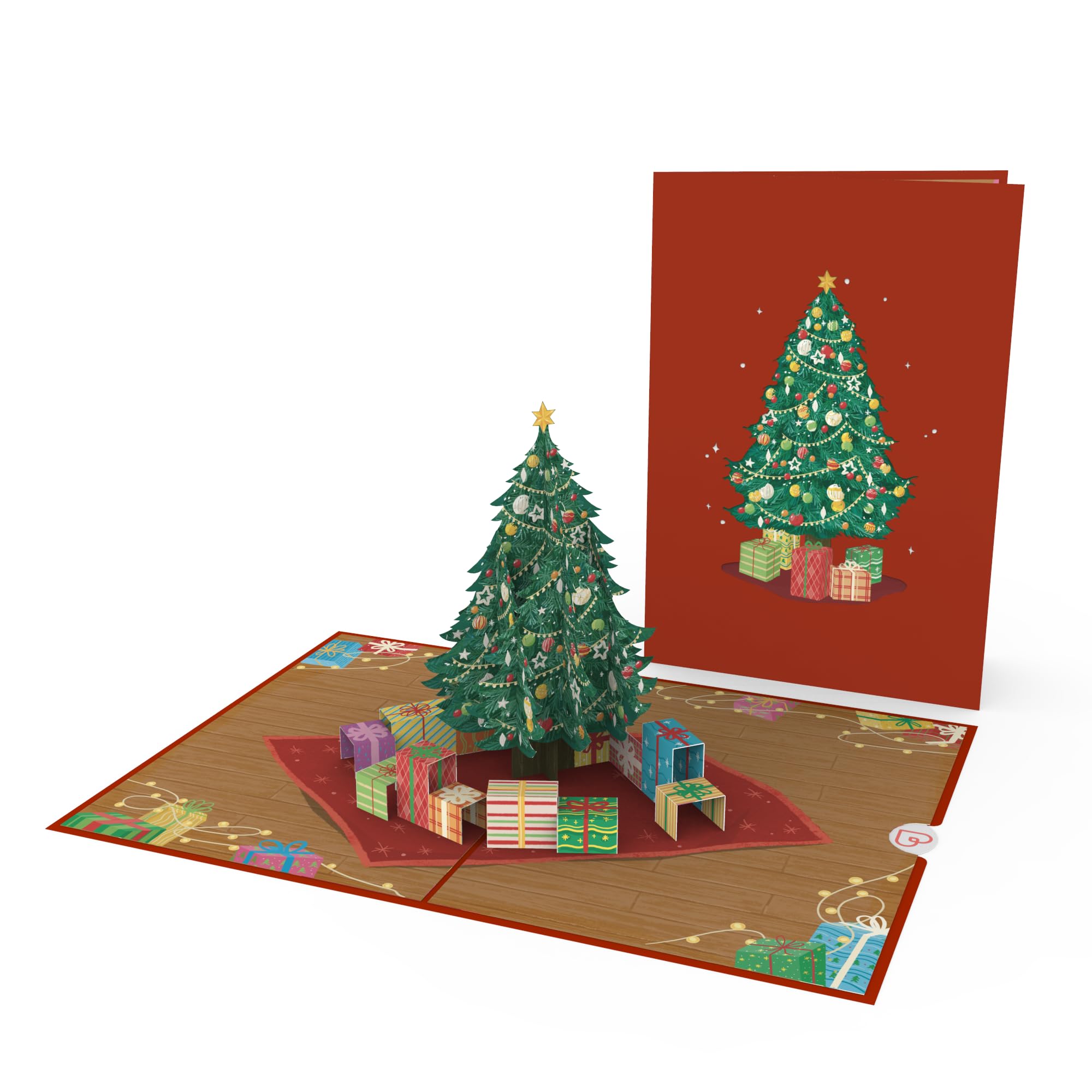 Cartolina d'auguri di cristallo tridimensionale 3d dell'albero di natale bigliet