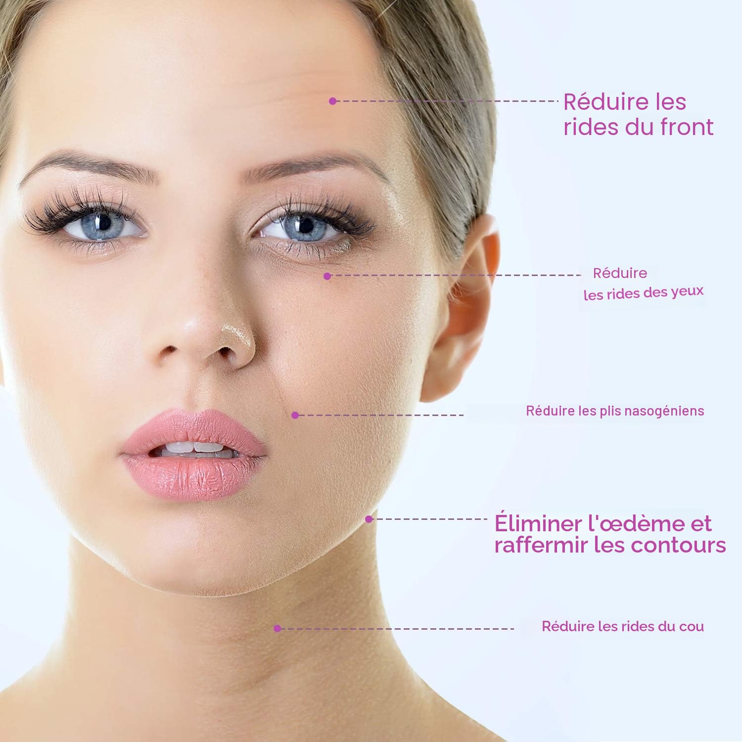 MYCARBON Appareil Anti Rides Visage Massage EMS Microcourant Lumière Rouge Lumière Bleu Masseur Électrique pour Beauté Visage Anti Âge Régénération du Collagène Lifting et Raffermissement de Peau