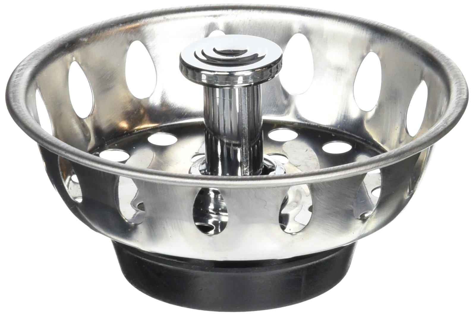 Plumb Pak PP820-25 PlumPak Replacement Sink Basket Strainer With Adjustable Post, Stainless Steel, 1-3/4", White