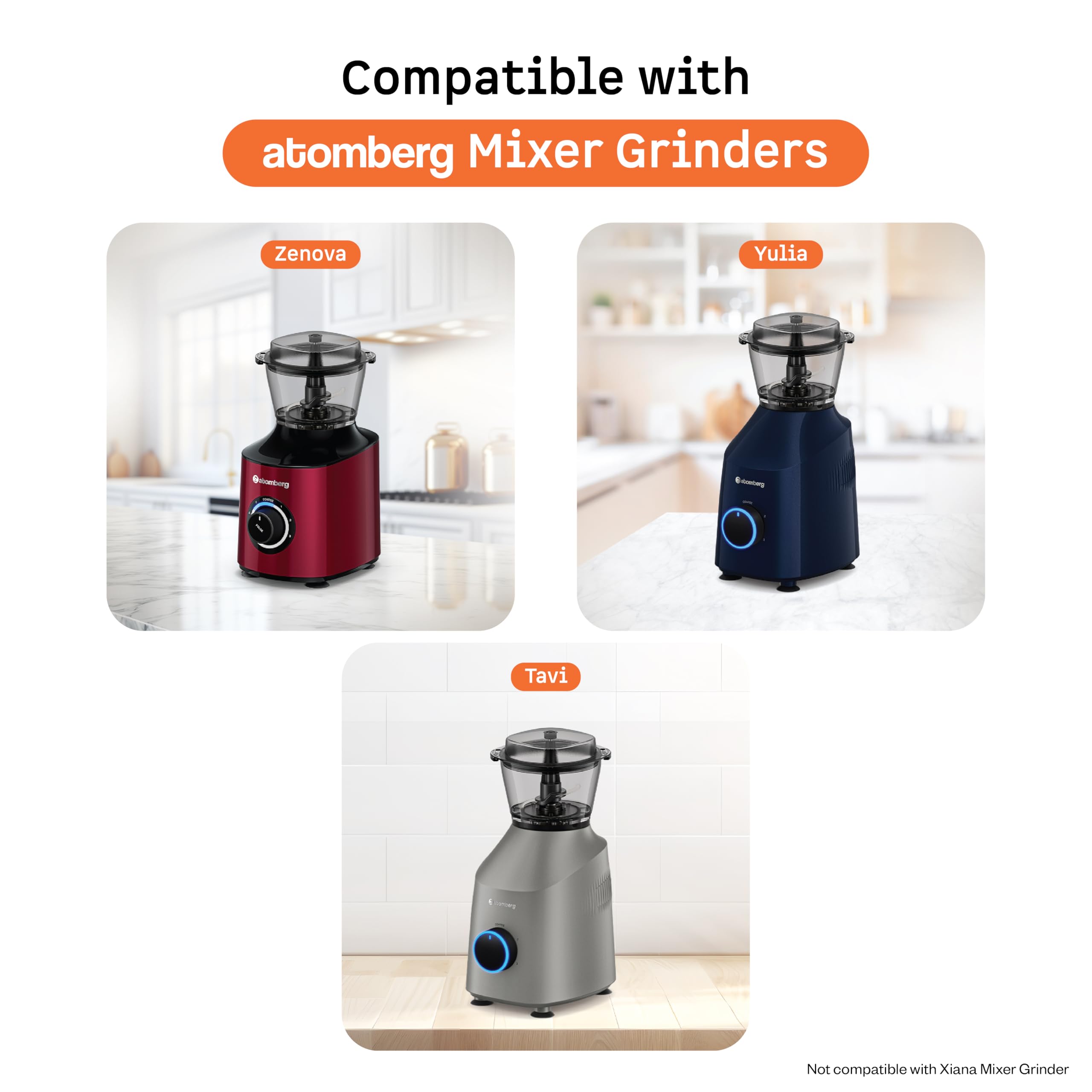 Atomberg 0.5L Chopper Jar | Compatible with Atomberg Zenova, Yulia & Tavi Mixer Grinders | Hands-Free Operation | Ideal for Chopping Vegetables, Fruits & Nuts — Amazon image 3