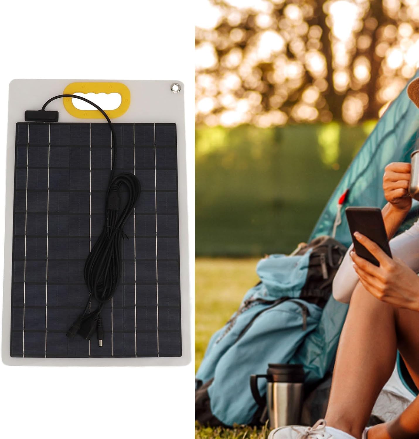 100W Solar Panel Charger Portable Solar Panel Fast Charging USB for Phones Tablets Laptops Lightweight for Camping Travel Emergency Power