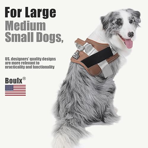 Miniatura 49 de Bolux - Arnés para perro, reflejante y transpirable, ajustable, con asa, para sacarlo a pasear, no más tirones ni asfixia (amarillo militar, talla L)