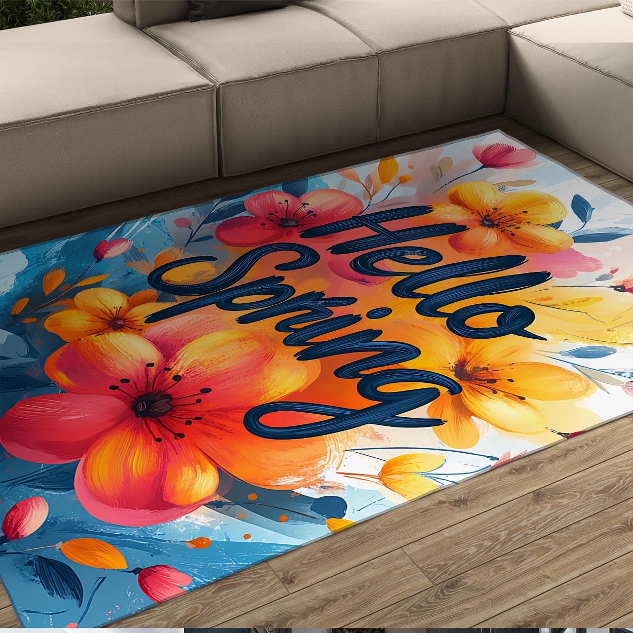 Tapis de porte lavable et pliable pour entrée propre et fleurie