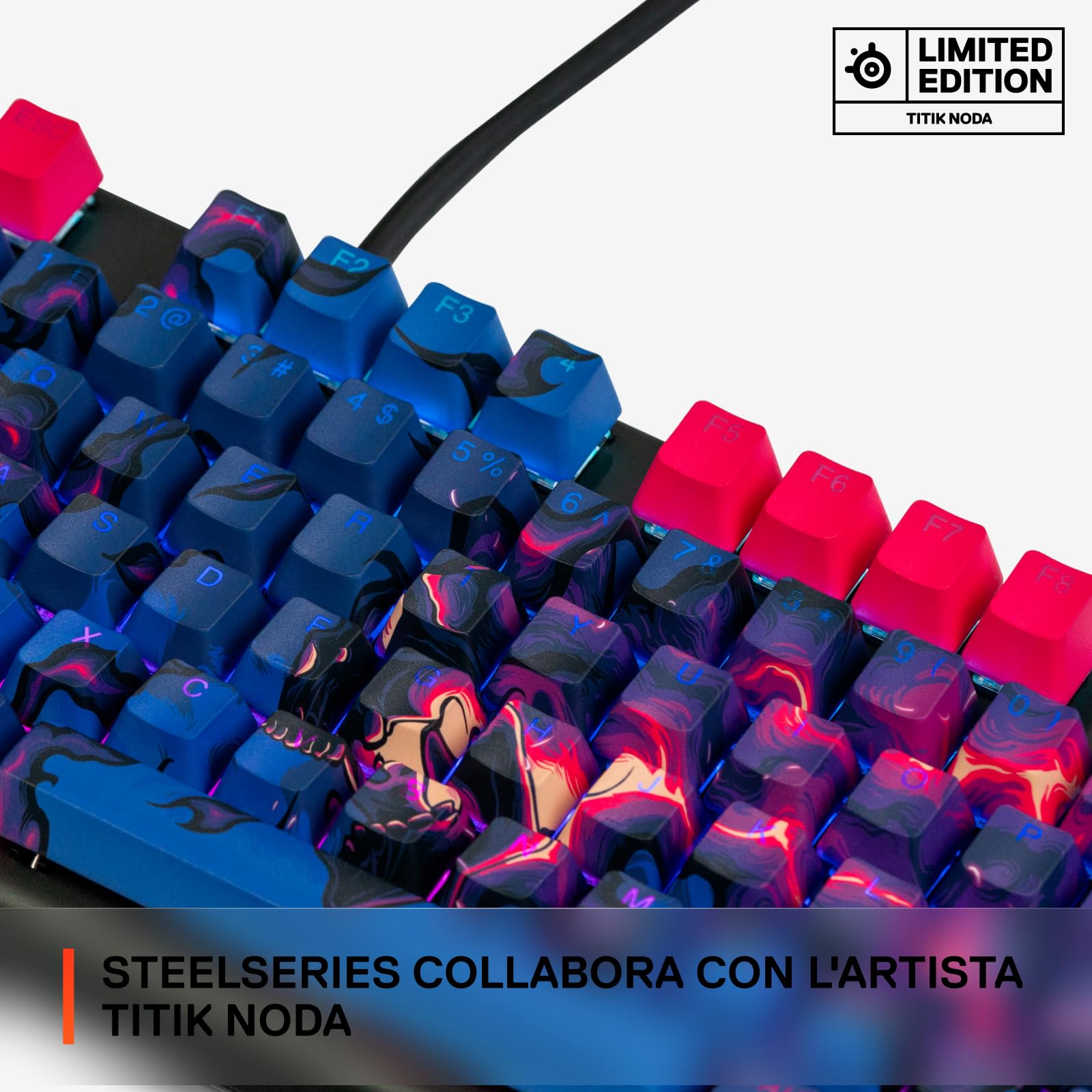 SteelSeries Copritasti -Edizione limitata in collaborazione con un artista -Copritasti in stile pudding a doppio scatto -Robusta termoplastica PBT-Compatibile con un'ampia gamma di tastiere meccaniche