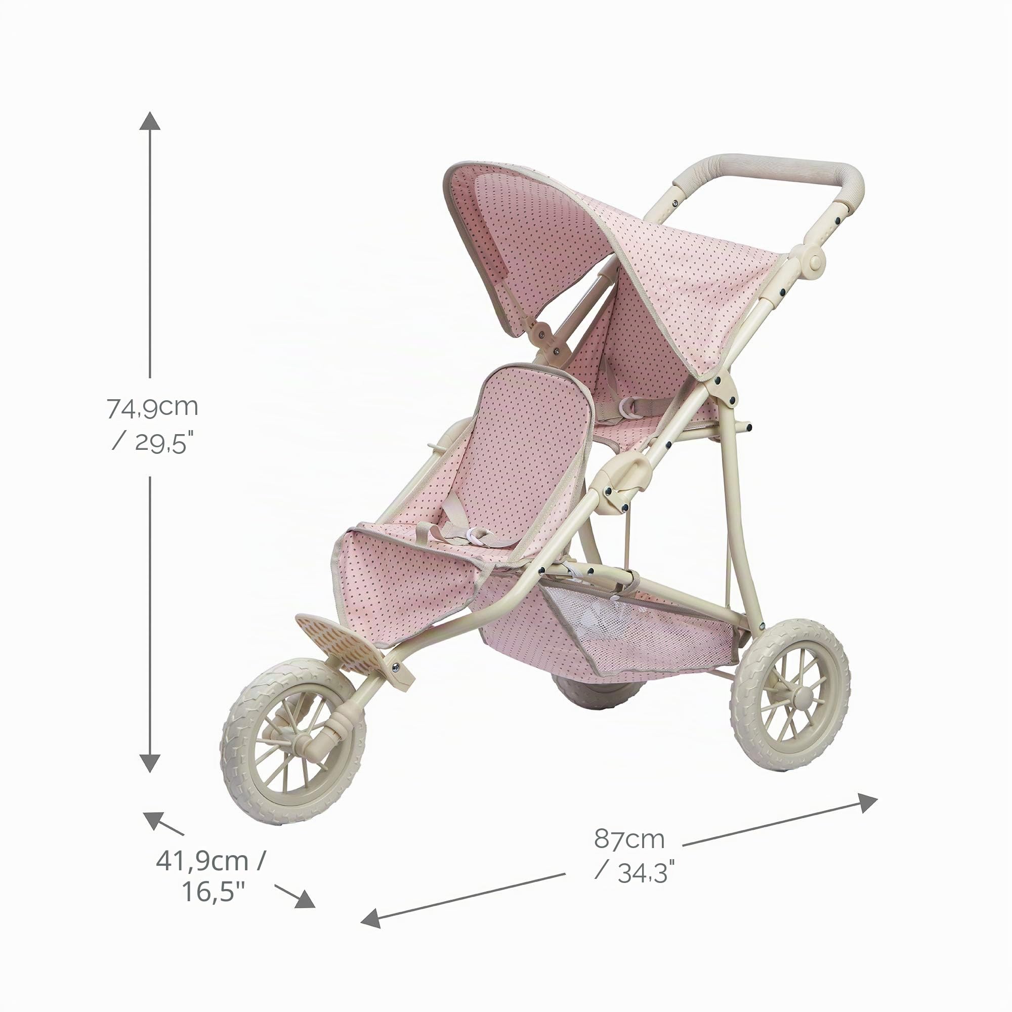 Cochecito de Muñecas Juegete Carrito de Bebé Rosa de Olivias World OL-00004