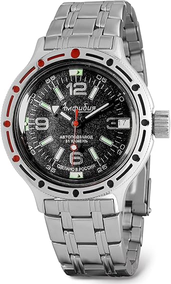 VOSTOK | Classic Amphibian Automatic Self-Winding Russian Diver Wrist Watch | WR 200 m |Fashion | Business | Casual Men's Watches | Model 420640