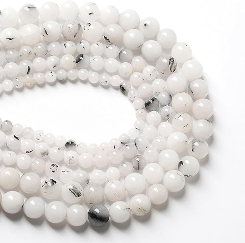 Miniatura 10 de 60 cuentas de piedra natural de calcedonia rosa claro para la fabricación de joyas, cuentas de piedra curativa energética, cuentas de piedra para