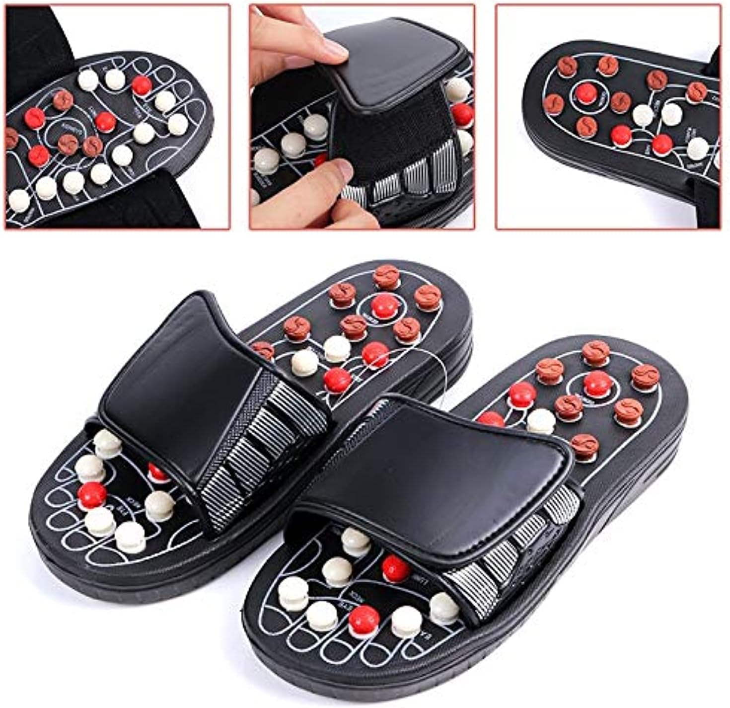 TimiCare Foot Massage Slippers Acupuncture Therapy Massager Shoes For Foot Acupoint Activating Reflexology Feet Care Massageador Sandal (38-39)