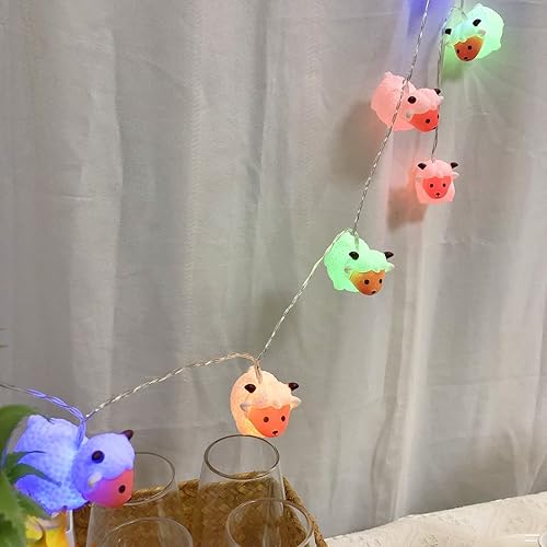 Miniatura 4 de Guirnalda de luces con forma de animal lindo de oveja, luces de hadas alimentadas por pilas para decoración de dormitorio infantil de boda, Navidad