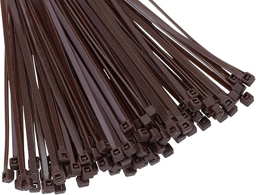 Mini Skater Bridas de nailon multiusos de 4 pulgadas (4 pulgadas, 200 unidades, marrón oscuro)