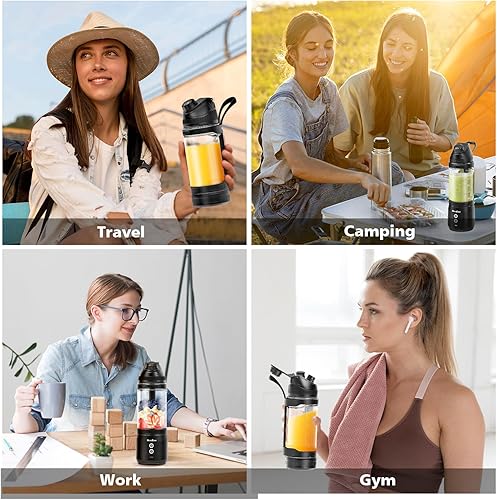 Miniatura 6 de Licuadora personal portátil para batidos, batidos de proteínas, bebidas congeladas, botella de licuadora de 24 onzas con boquilla para sorber, tapa