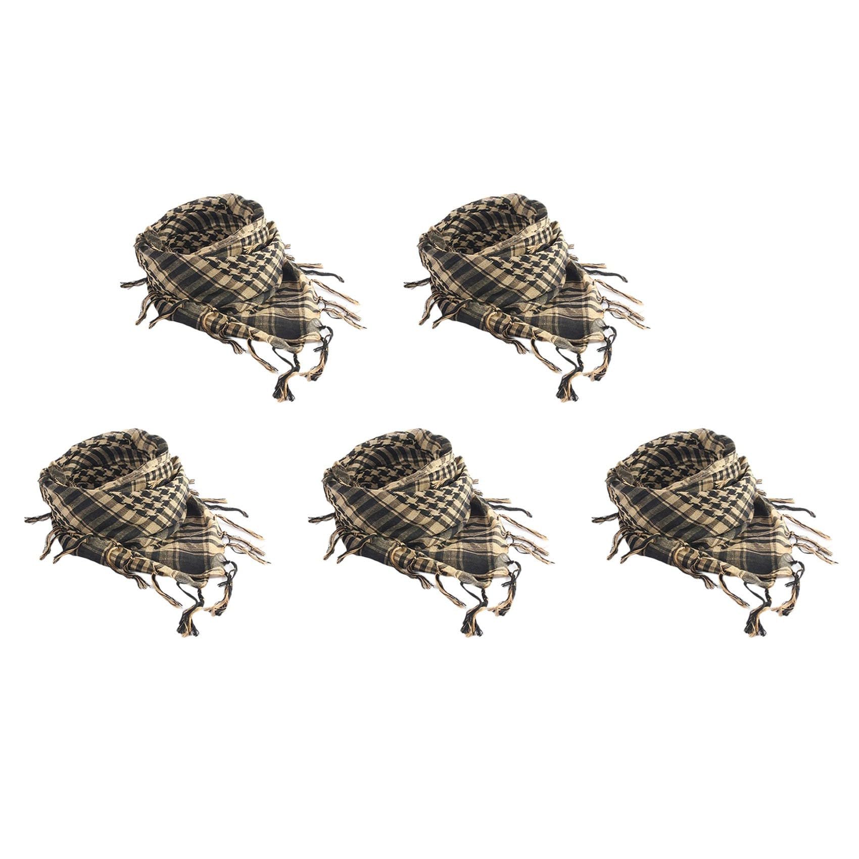 Sprressal 5X Unisex Scarf Polyester Tassel Arab Desert Shemagh,Beige