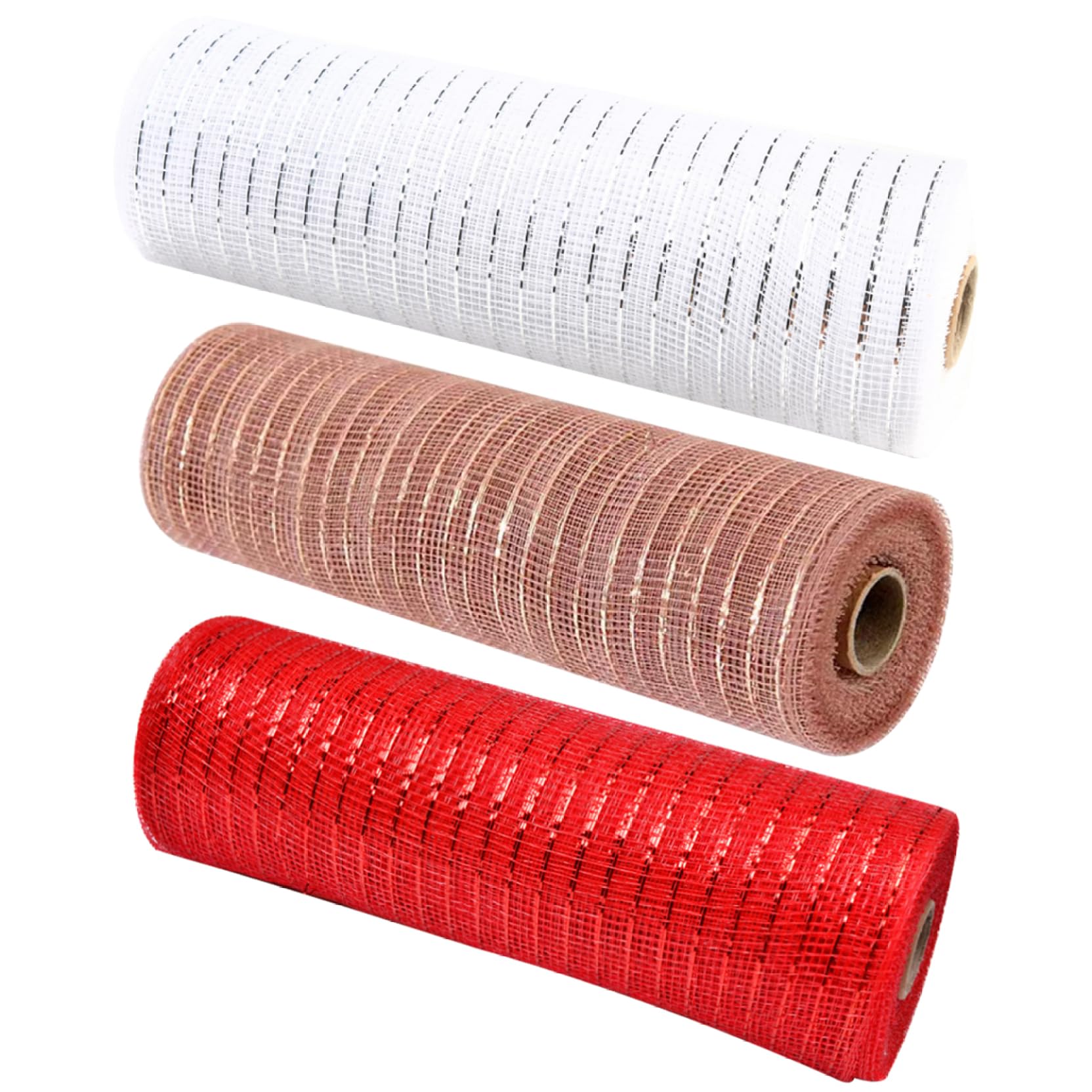 Rollos de malla navideña metálica de 10 yardas para coronas y manualidades de Style2