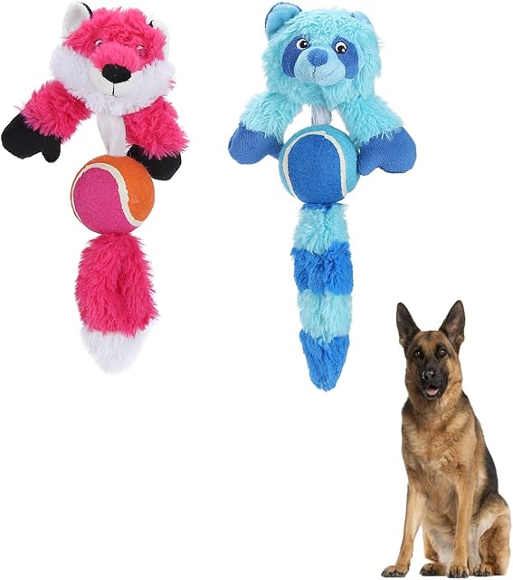Dog Squeak Toys, 2pcs P Dog Chewing Dog Animal Toys Puppy Fetch Interactive Game for Small Medium Dogs