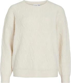Vila Damen Vilassia O-Neck L/S Cabel Knit Top -Noos Vilassia O-Neck L/S Cabel Knit Top -Noos (1er Pack)