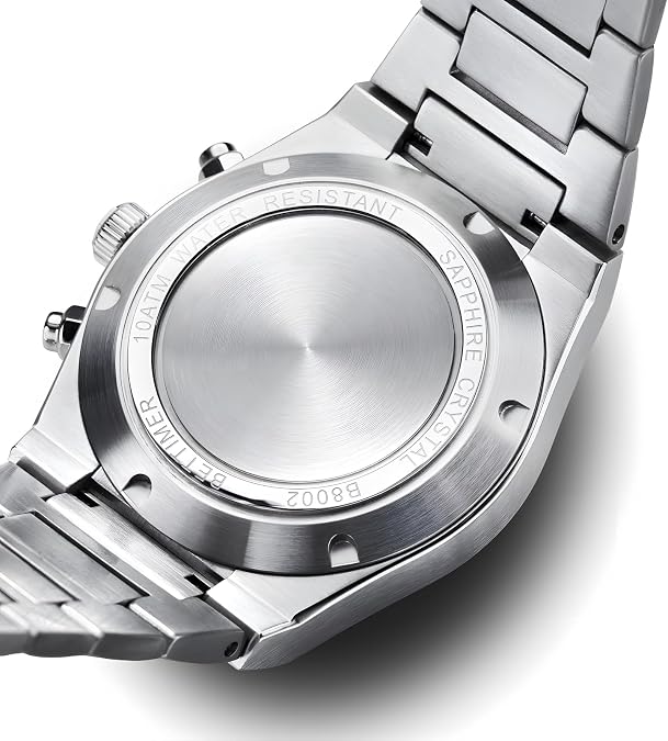 Men's Mechanical Chronograph Wristwatch with ST1903 Movement - 38.5mm 316L Stainless Steel Sapphire Luminous Manual Winding Chronograph Watches for Men