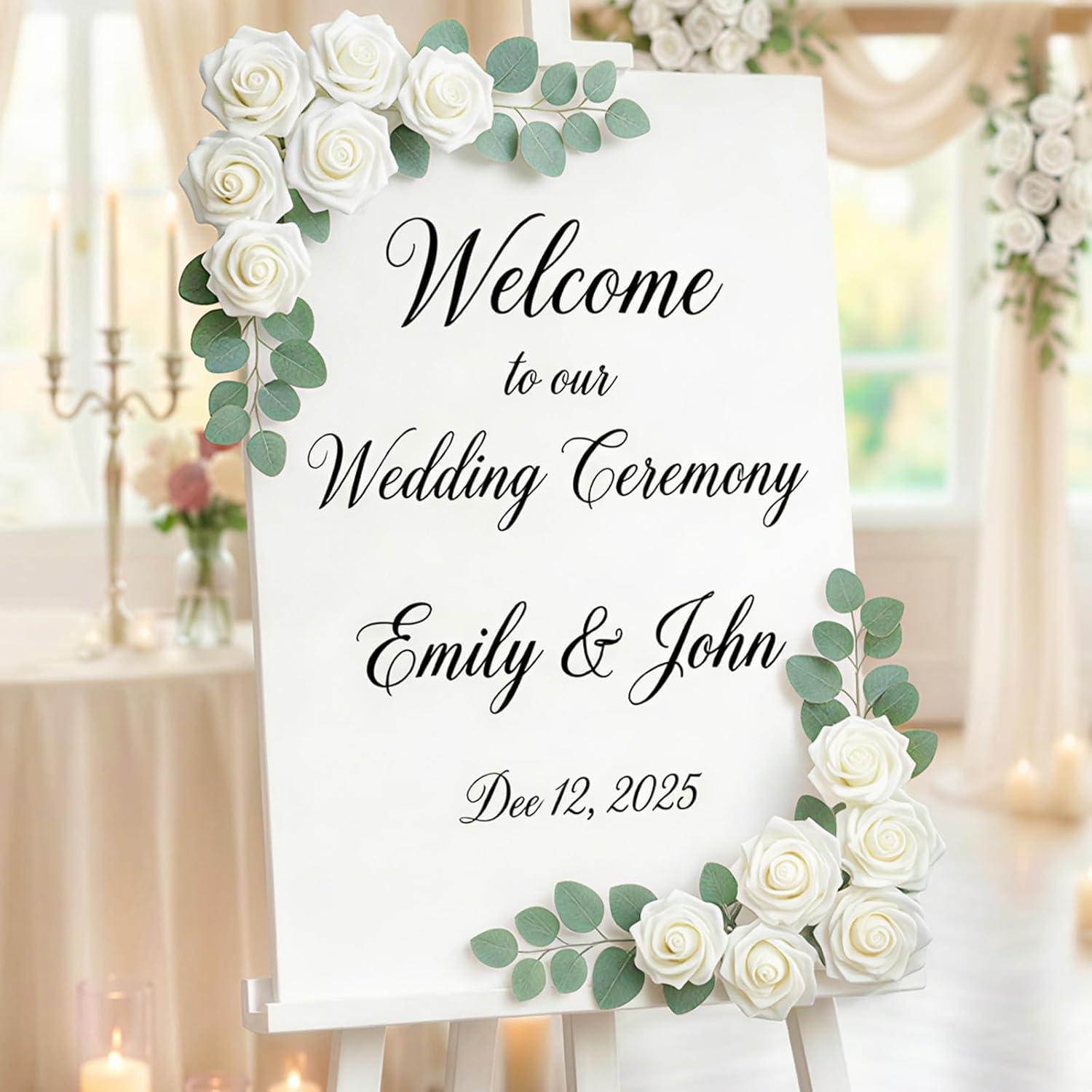 Lifewit Artificial Flowers, 25 Pcs Ivory Foam Real Looking Roses with Stems, Fake Roses for DIY Wedding Bouquets, Centerpieces Arrangements, Valentine Decorations - Image 3