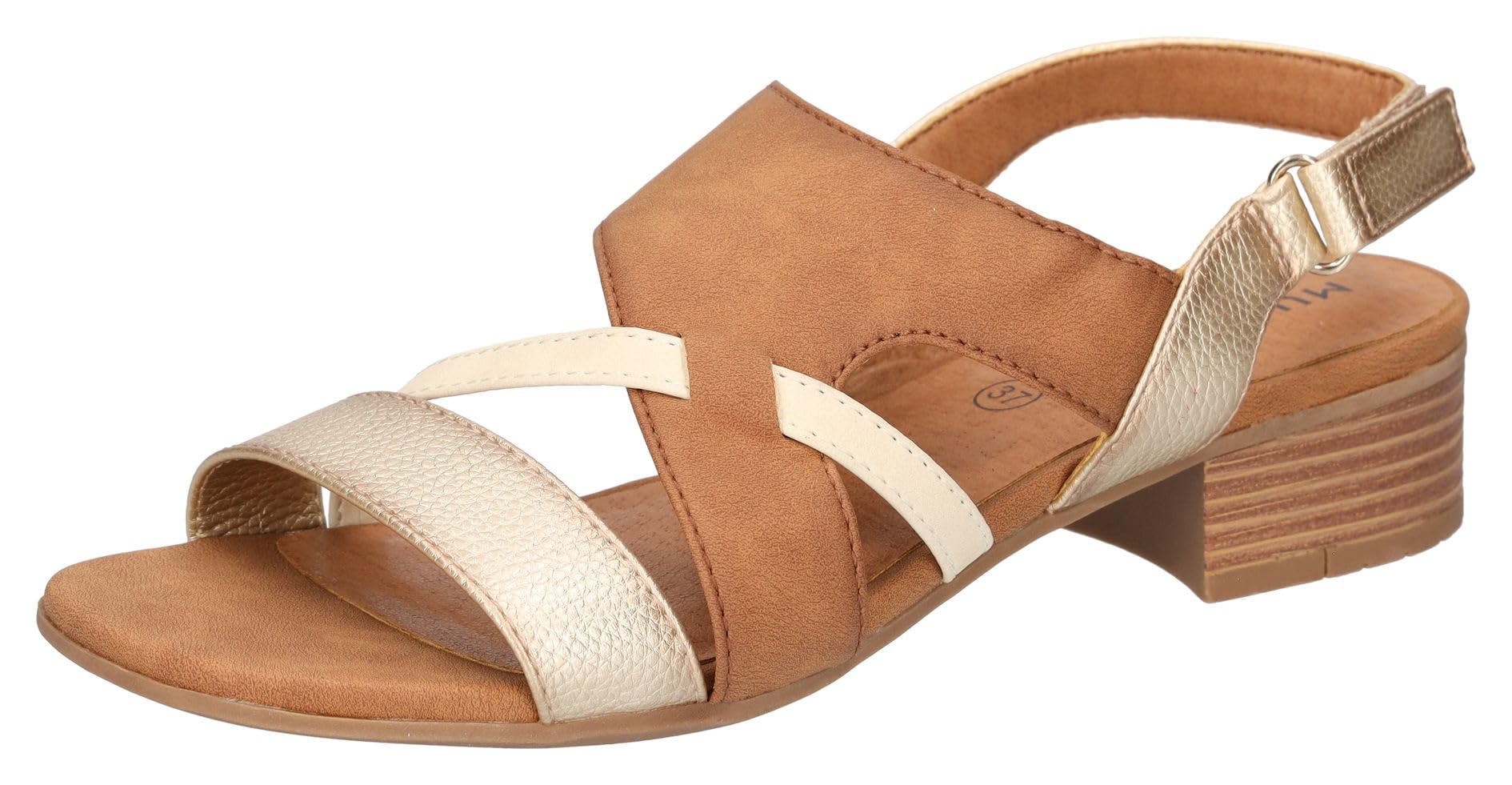 MUSTANG Women's 1494-802 Sandals, Cognac, 41 EU, Cognac, 8.5 UK