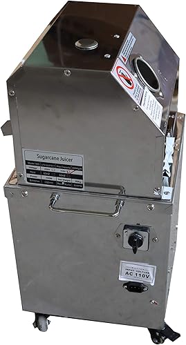 Miniatura 6 de TECHTONGDA Exprimidor eléctrico comercial de caña de azúcar, prensa de caña de azúcar, 3 rodillos Extractor de jugo de caña de azúcar de acero