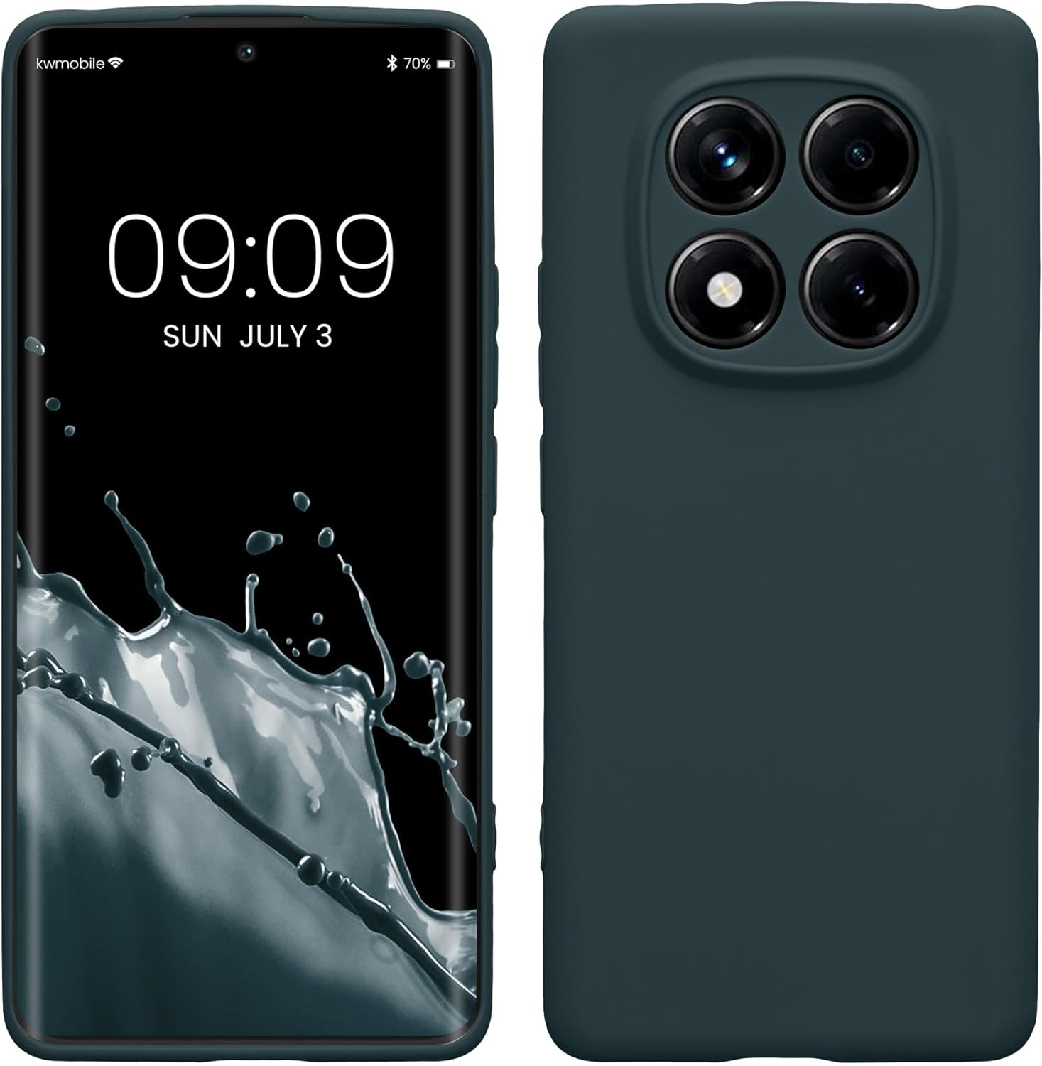 kwmobile Case Compatible with Xiaomi Redmi Note 14 Pro 4G Case - Protective Slim TPU Phone Cover - Soft Matte Finish - Dark Slate