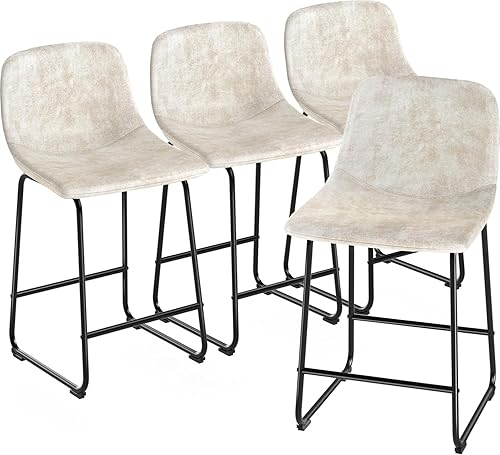 Miniatura 84 de TAVR Juego de 2 sillas de comedor, taburetes de altura de mostrador sin brazos con respaldo que soporta hasta 500 libras para el hogar, cocina,