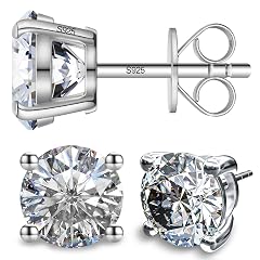 SugarTang Moissanite Earrings Diamond Stud Earrings for Women 1-3 CT 18K White Gold Plated S925 Sterling Silver Earring