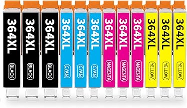Hookink 364XL Compatible Cartridges for HP 364XL 364 XL Multipack for Photosmart 5520 5510 6510 6520 7510 7520 for Deskjet 3070A 3520 for Officejet 4610 4620 (Pack of 12)