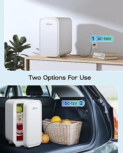Miniatura 6 de Mini nevera, refrigerador pequeño de 6 litros8 latas para dormitorio, automóvil, oficina y dormitorio, enfriador termoeléctrico portátil de 110 V