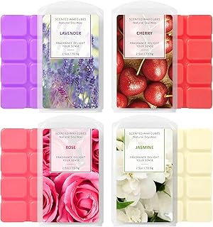 Wax Melts Wax Cubes, Natural Soy Wax Cubes Candle Melts, Scented Wax Melts for Wax Warmer Mothers Day Gifts Decor, Floral of Rose, Lavender, Jasmine, Cherry for Spa Relaxing, Bath, Yoga