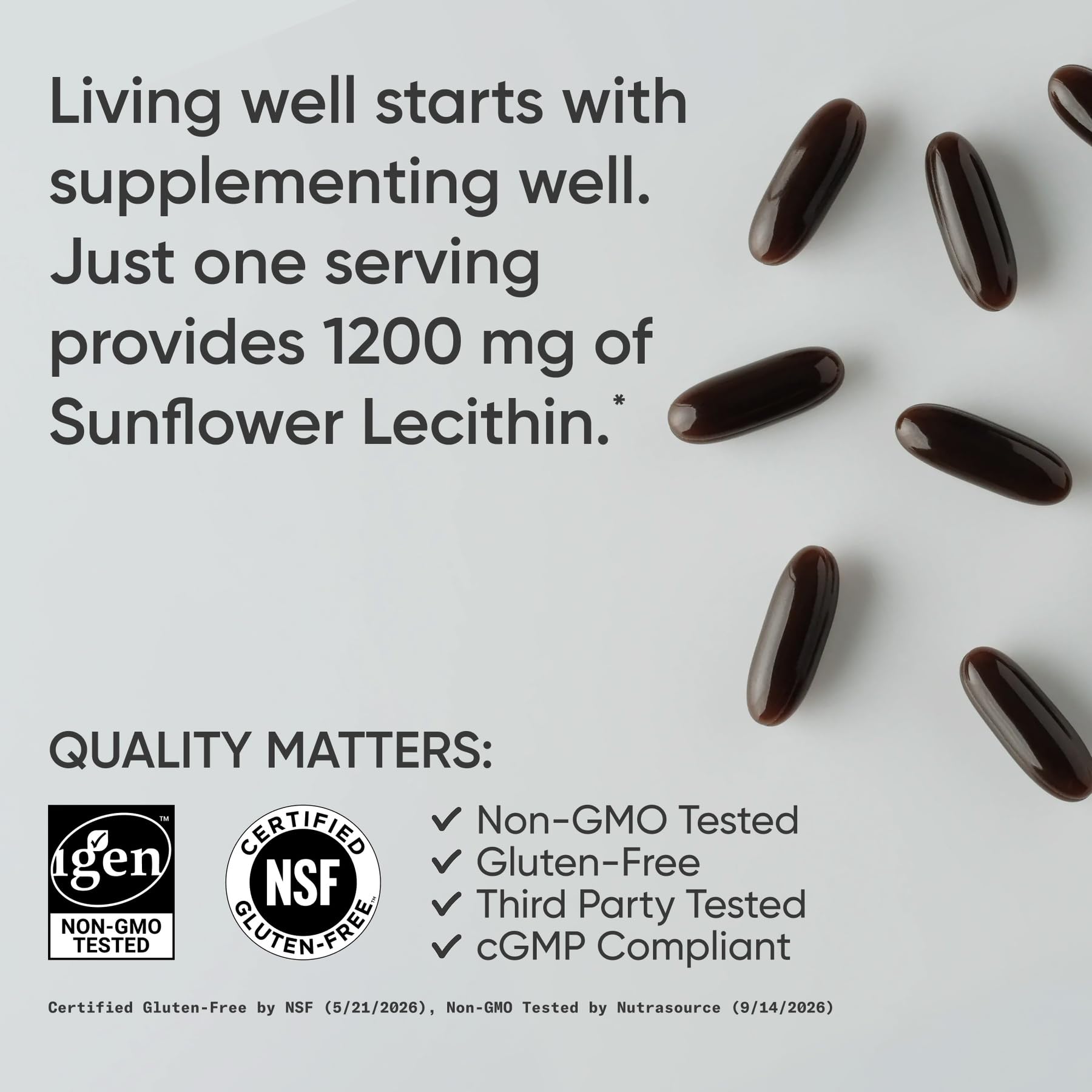 Sports Research® Sunflower Lecithin 1200mg (Double Strength), 200 Softgels — Amazon image 4
