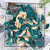 Vista 7 de DomeStar Bolsa de popurrí de concha de mar, relleno de cuenco de popurrí de flores secas perfumadas de brisa oceánica, relleno de jarrón turquesa