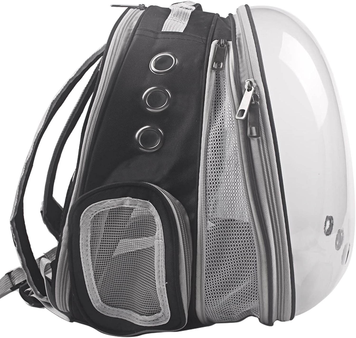 BEIKOTT Dual Expandable Cat Backpack, Front & Back Pet Dog Backpack Carrier for Small Cats Dogs and Birds, Transparent Space Capsule Backpack for Travel/Hiking/Outdoor