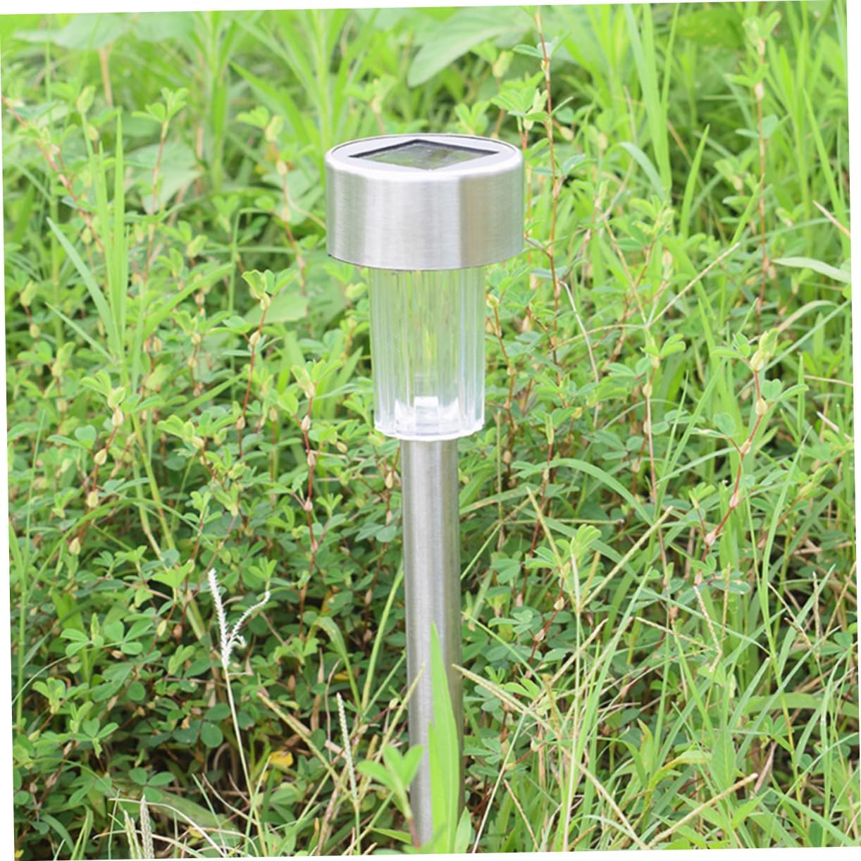 NUOBESTY 8Pcs Solar Ground Lights Tube LED Garden Landscape Lamp for Pathway Driveway Outdoor Light Solar Garden