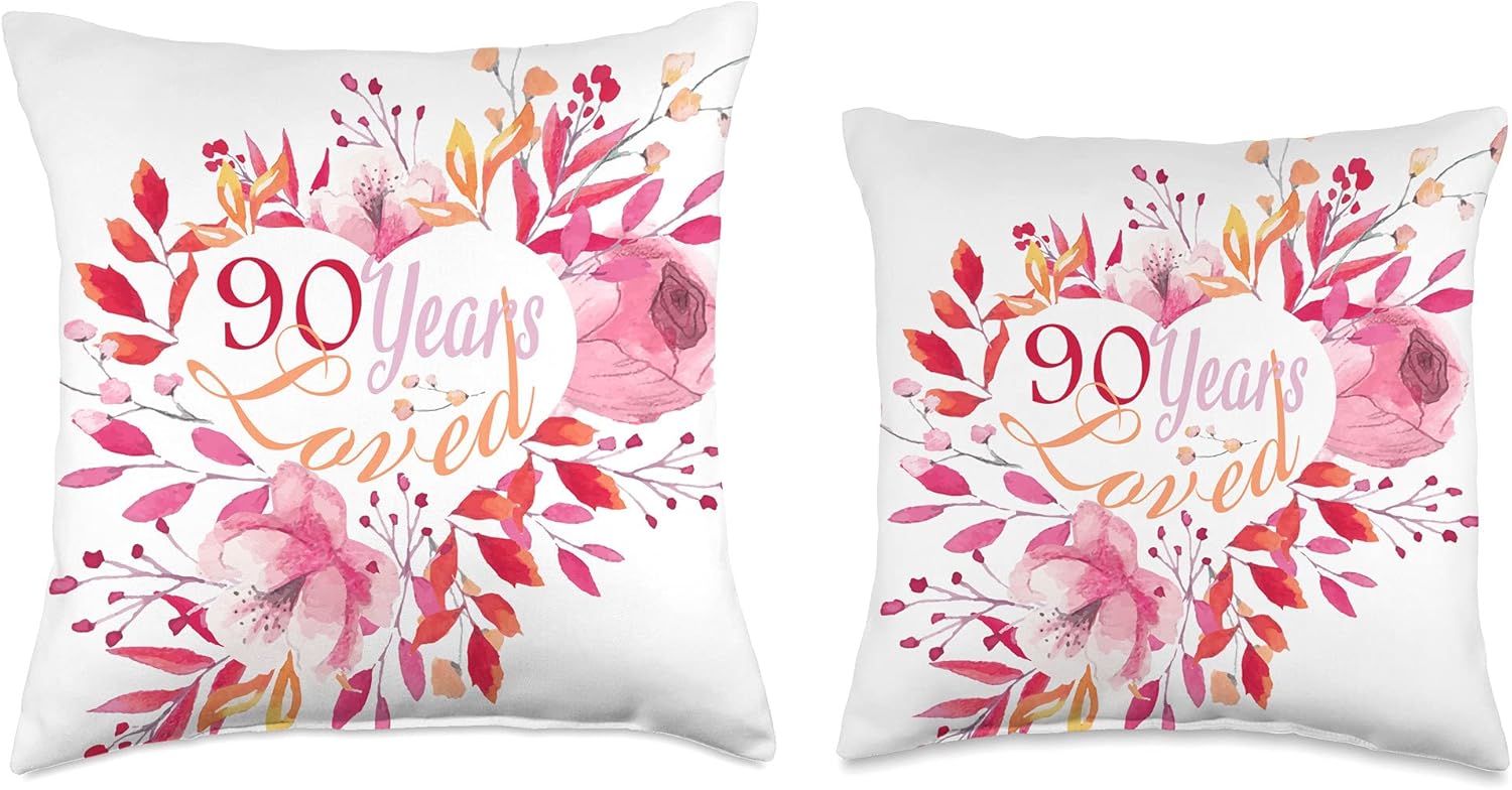 Happy 90th Birthday Grandma! Mother's day 90 Years Loved Throw Pillow