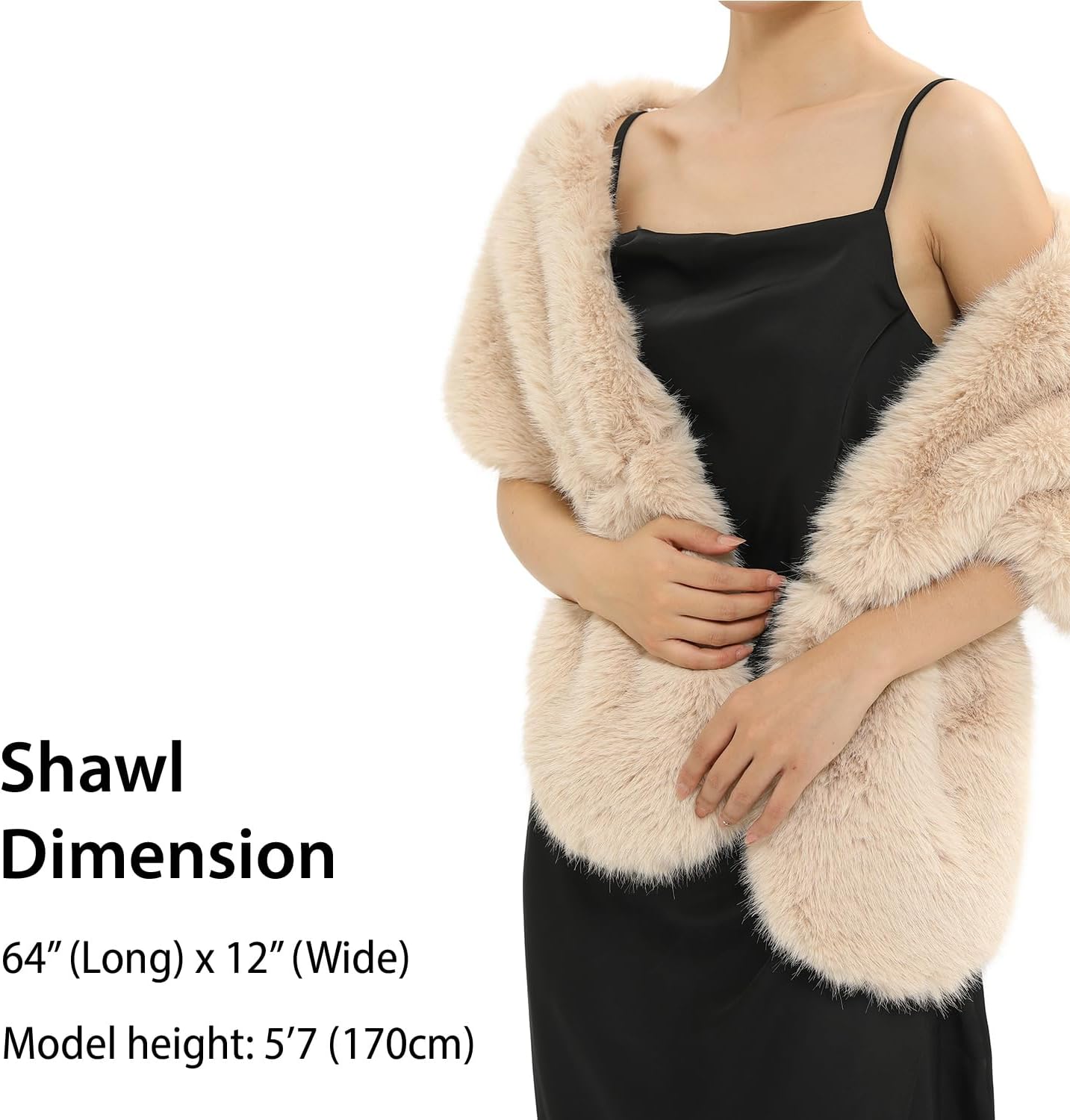 Fur Collar Scarf for Women Faux Fur Scarves Neck Shrug for Fall Winter Coat Dress - Image 2