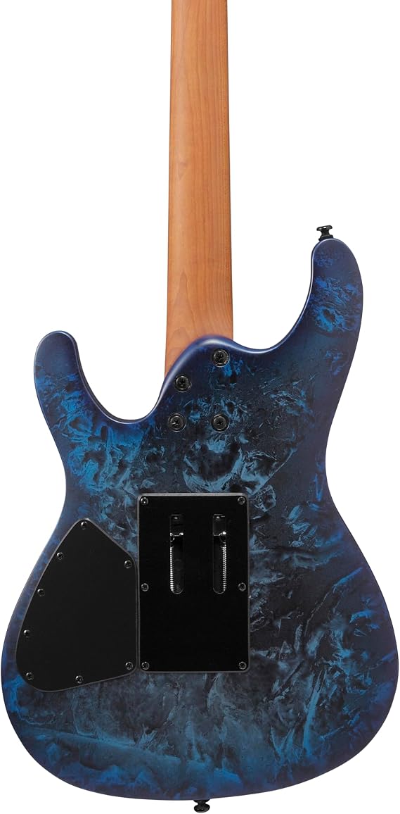 Ibanez S770-CZM S-Series DiMarzio PU Mounted Wrap Coating Cosmic Blue Frozen Mat