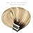 LacerHair Tape in Hair Extensions Human Hair Silky Straight PU Weft R2-27/613 Caramel blonde Mixed Bleach blonde with Darkest Brown Roots 50 Gram Remy Human Hair Tape Ins 16 Inch