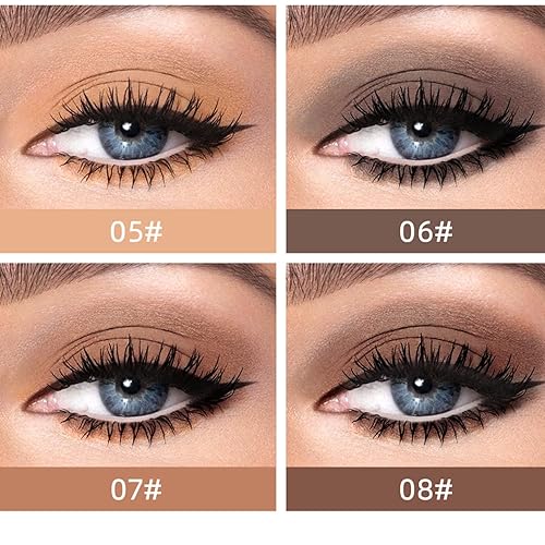 Miniatura 5 de MAEPEOR Sombra de ojos líquida mate de 8 colores, neutro, suave, cremosa, ligera, de alta pigmentación e impermeable, sombra de ojos mate de larga