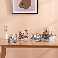 Vista 5 de Globo de nieve antiguo iluminado con reloj de arena LED musical de cristal de nieve, caja de música, reloj de arena coleccionable, reloj de arena