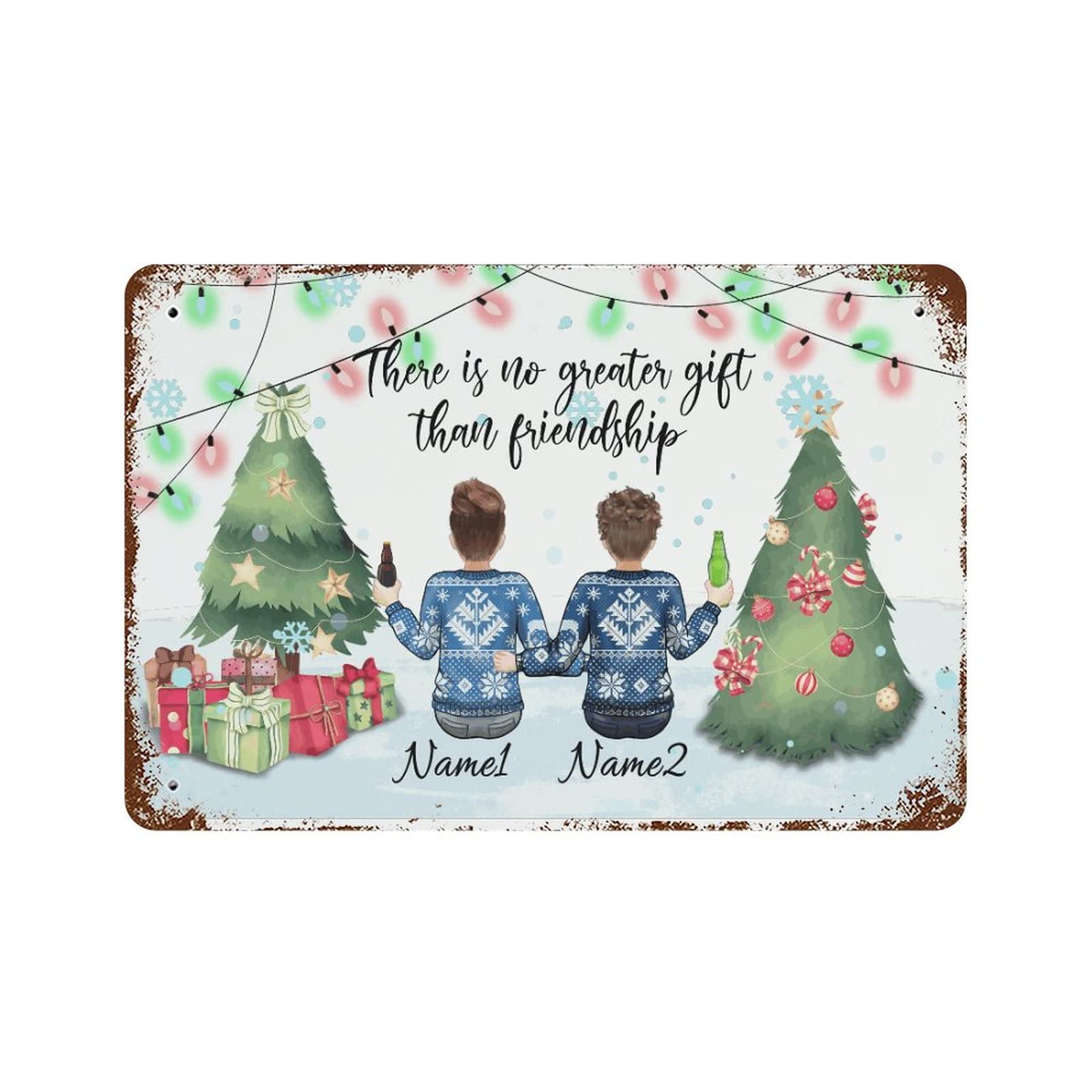 Décoration murale de Noël avec ce panneau en métal vintage personnalisé