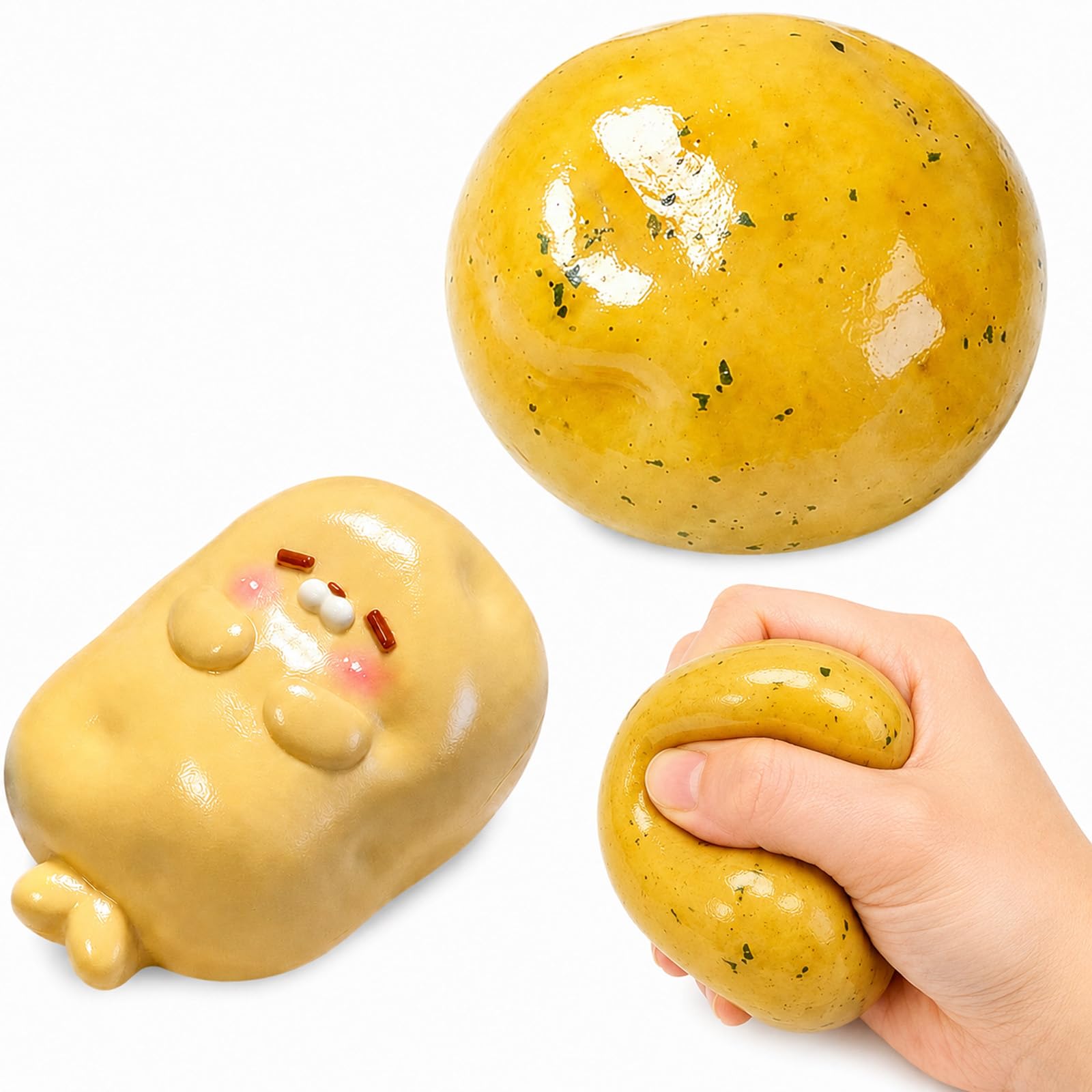 2 PCS Potato Squishy, Unique Shapes, Decorative Items, Ideal for Home, Office Desk, Decor Enthusiasts and Collectors
