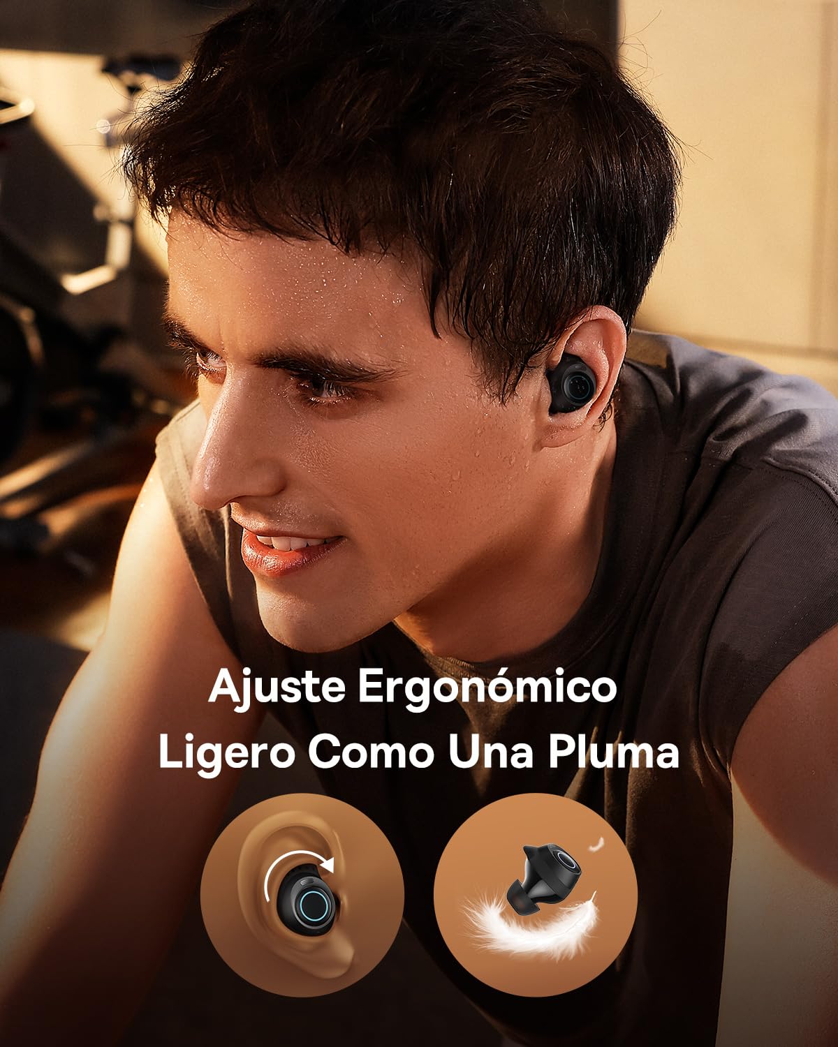 Baseus Auriculares Inalambricos Bluetooth 5.3 con Cancelación Ruido Activa Híbrida -48dB, 140H de Reproducción, Resistente al Agua IPX6, 4 Micrófonos ENC, Baja Latencia 0,038s - Bowie MA10, Negro