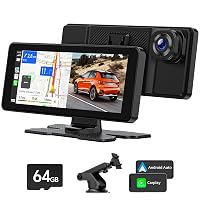 LAMTTO Schermo per Auto Carplay Wireless e Android Auto con 2.5K Dash Cam