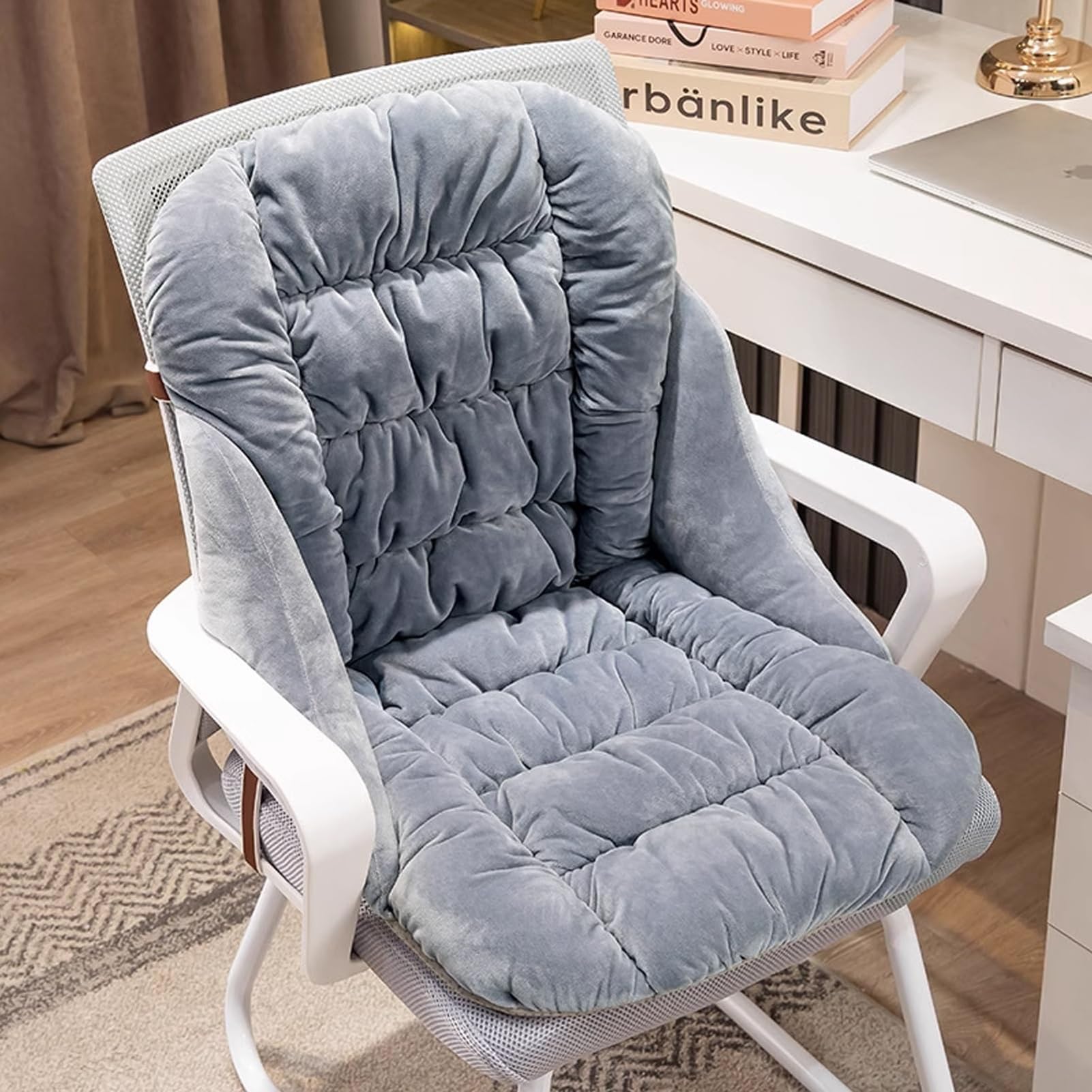 Cojín de asiento térmico con temperatura y temporizador ajustables, promueve la relajación y la comodidad para sillones del hogar y la oficina