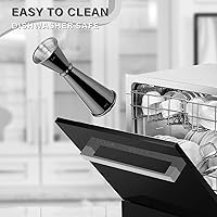 Vista 6 de Medidor para barman, Briout Jigger doble de cóctel japonés de primera calidad, acero inoxidable grado alimenticio 304, 2 OZ 1 OZ con mediciones