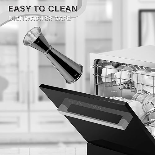 Miniatura 6 de BRIOUT - Jigger doble para coctel, de acero inoxidable 304 de grado alimenticio, de calidad alimentaria, 2 onzas, 1 oz, con medidas en el interior,