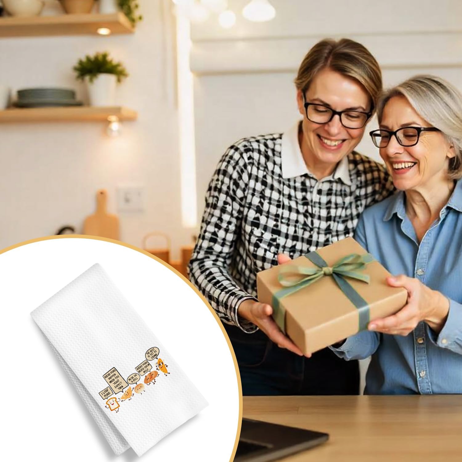 Funny Bread Pun Kitchen Towels, Bread Maker Gifts Dish Towels, Gifts for Sourdough Bakers Baking Lovers Hand Tea Towel for Bakery Kitchen, 16x24 Inch - Image 5