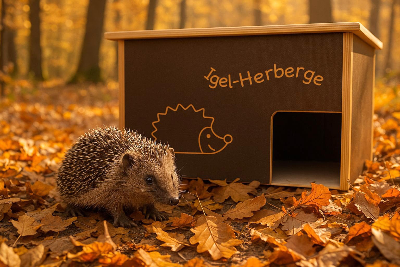 Igelherberge, Holz-Unterschlupf für Igel, Schutzhütte für den Garten