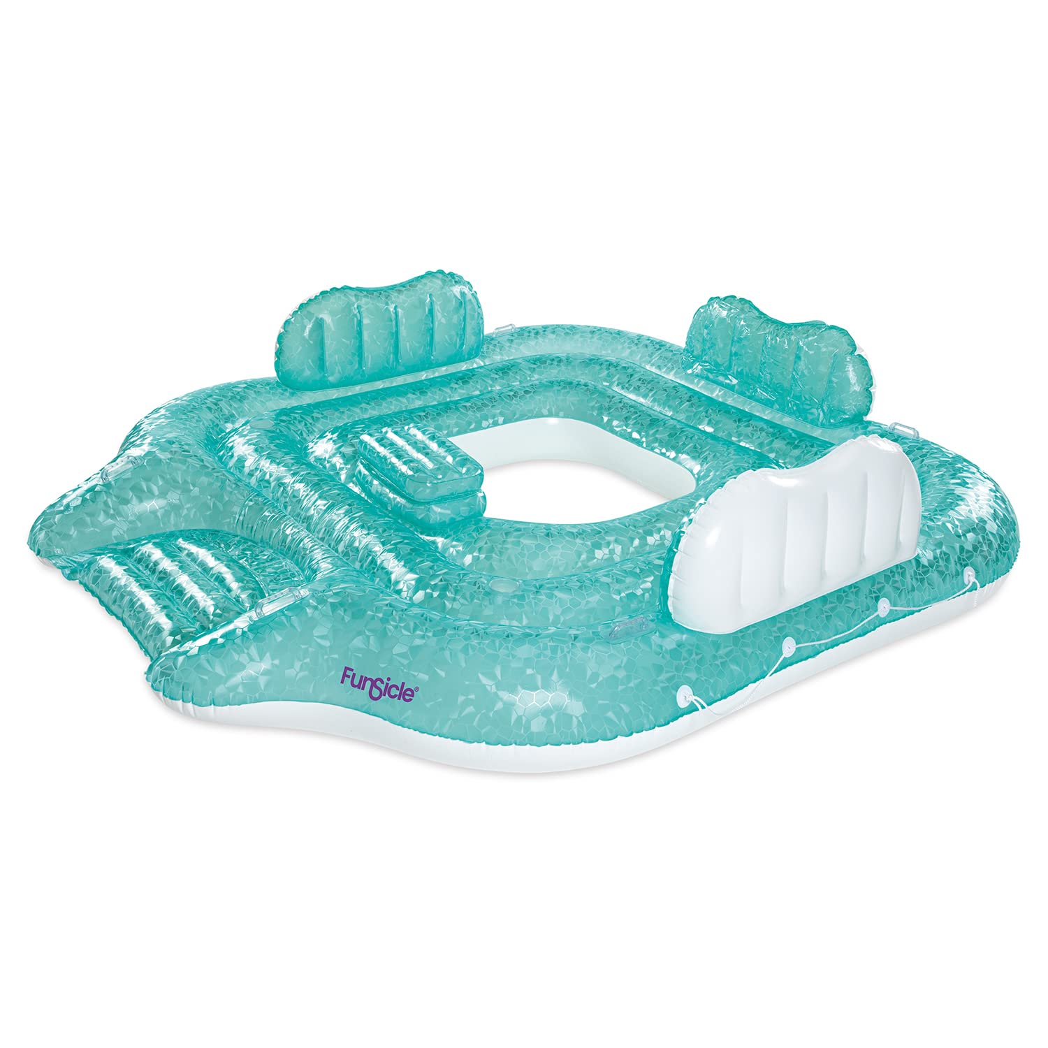 Funsicle9 ft Party Mix Inflatable Island Float, Adult-Sized