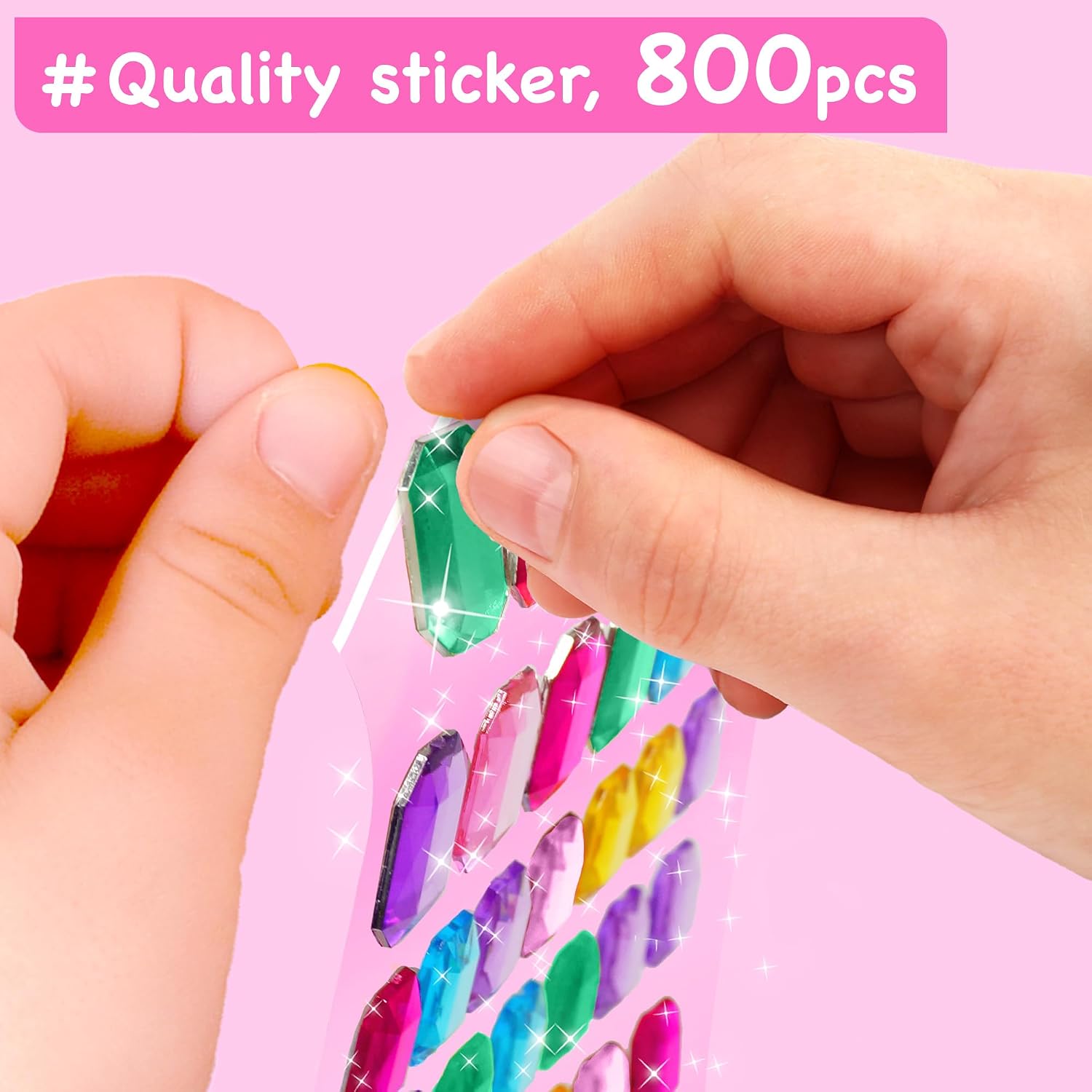 EZCRA Gem Sticker Kit for Kids - 800 Stickers, 8 Fairy Forest Theme image 4